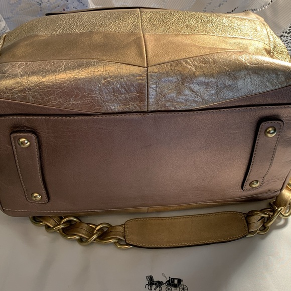 RARE COACH CHEVRON LEATHER AUDREY BAG - Picture 8 of 13